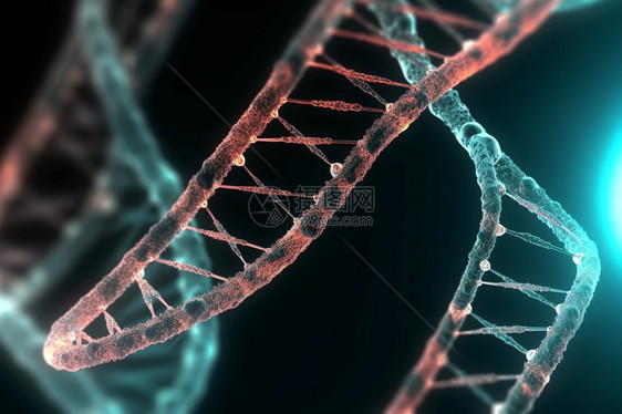 抽象3D遗传细胞生物链概念图图片