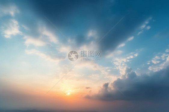 日落夕阳下的天空图片