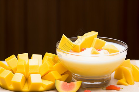 芒果酸奶露背景图片