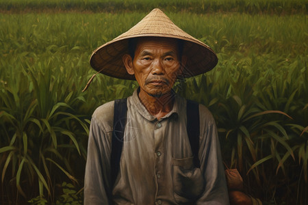 一个农民形象肖像图片