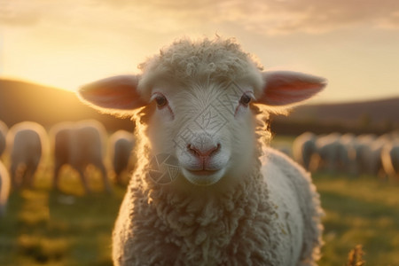 宁静牧羊场的绵羊图片