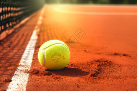 红色粘土的网球场图片