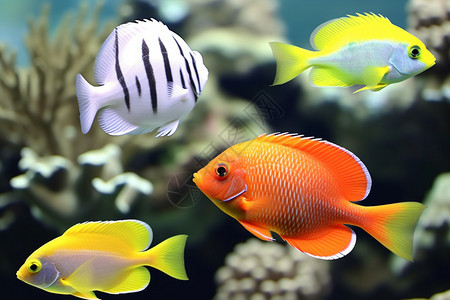 水族馆珊瑚神仙鱼图片