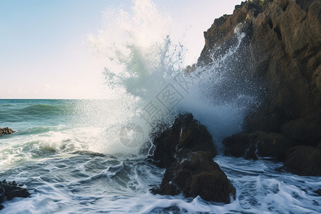 海边汹涌的海浪图片