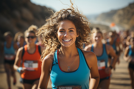 运动员参加马拉松比赛背景图片