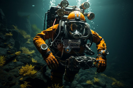 深海潜水的人图片