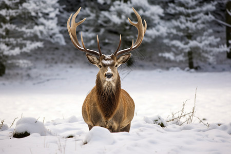 雪中的野生动物图片