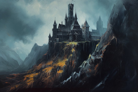 哥特风城堡背景图片