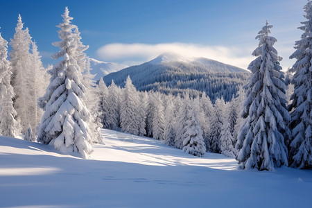 白雪皑皑的雪山图片