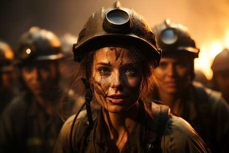 女消防队员图片