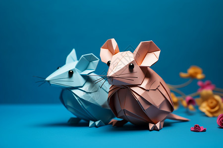 立体折纸手工艺品老鼠图片