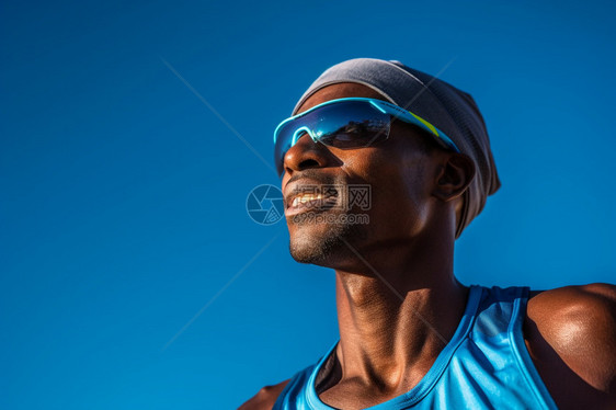非洲运动员面部特写图片