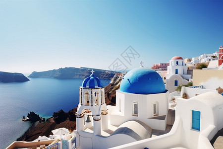 爱琴海建筑背景图片