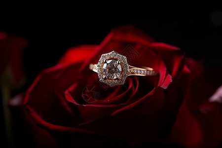 结婚戴戒指闪烁的钻戒背景