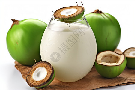 纯天然的椰汁图片