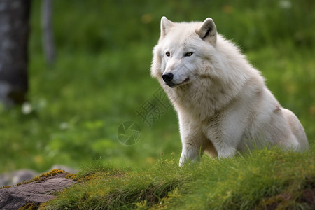 正在捕食的白狼图片