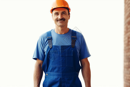 身穿工作服的建筑工人背景图片