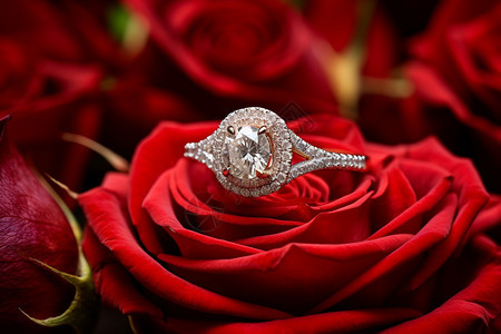 求婚的钻石戒指图片
