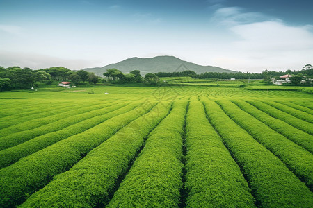 乡村大型茶园图片