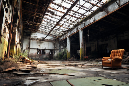 破旧的工厂厂房图片