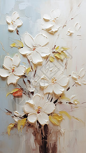 纹理花卉油画背景图片