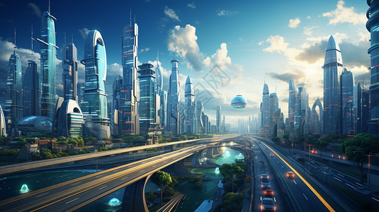 科技感十足的未来城市图片