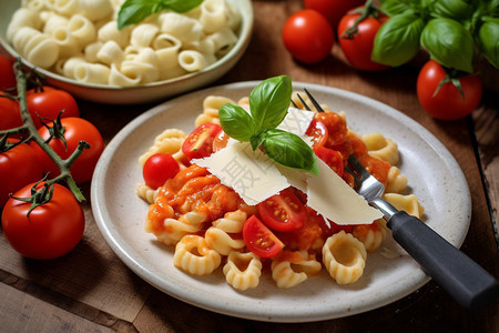 传统的西餐美食-番茄意大利面图片