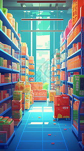 繁忙的购物超市背景图片