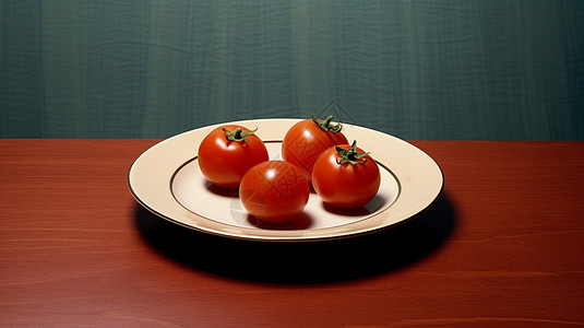 盘子里的樱桃番茄背景图片