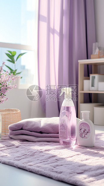 室内家庭洗衣房的洗涤剂图片