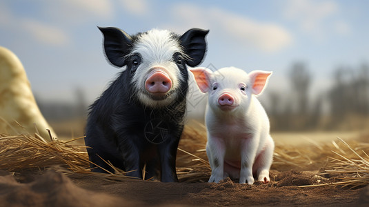 养殖场中的猪崽图片