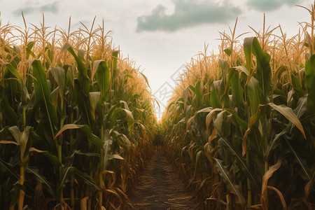 农业玉米种植田背景图片