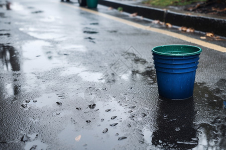 雨水打湿了公路图片