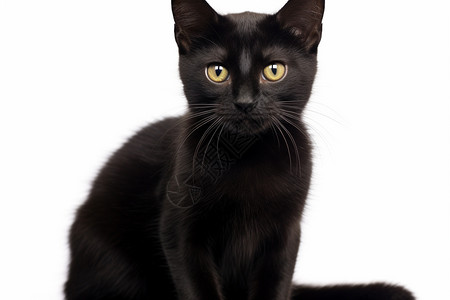 黑色的宠物猫咪图片