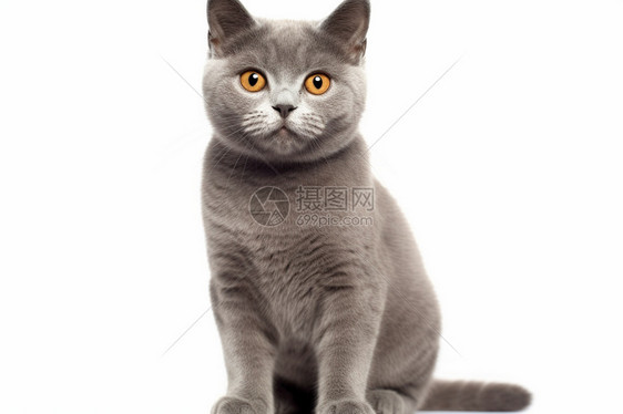 灰色的家养猫咪图片
