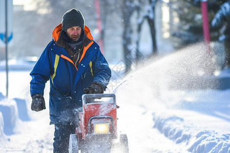 冬季雪地中的男人图片