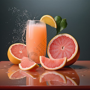 葡萄柚汁和葡萄柚图片