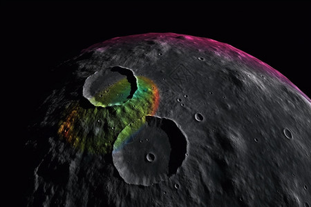 月球陨石坑和熔岩图片