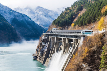 户外的水利工程建筑大坝图片