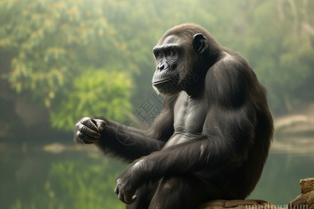 正在思考的大猩猩图片