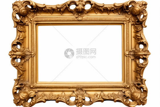 华丽复古的金色框背景图片