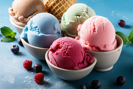 碗中的冰淇淋高清图片