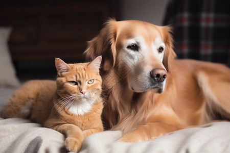 毛色相同的猫猫狗狗图片