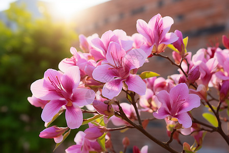 春天盛开的紫荆花图片