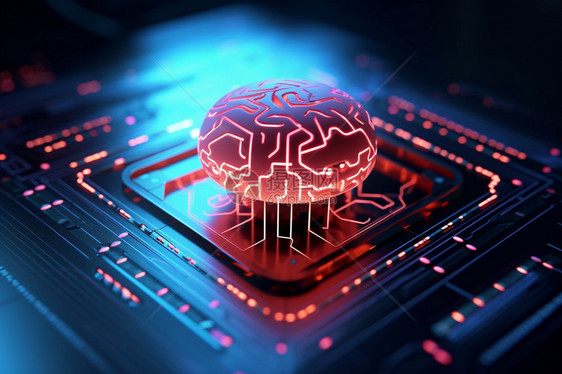 未来派大脑芯片神经网络图片