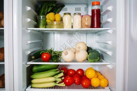 存放健康饮食的冰箱图片