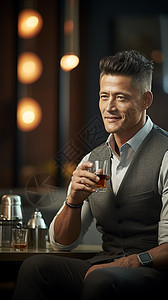 喝威士忌的男人图片