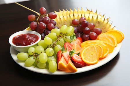 健康饮食的水果拼盘图片