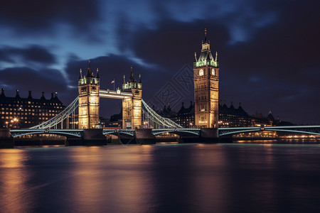 夜晚的伦敦桥图片