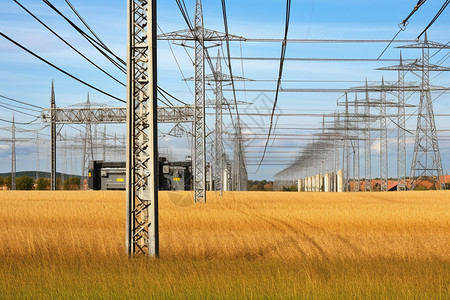 工业高压电线背景图片